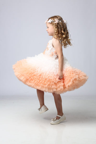 "BUTTERFLY" DRESS IN PEACH COLOR