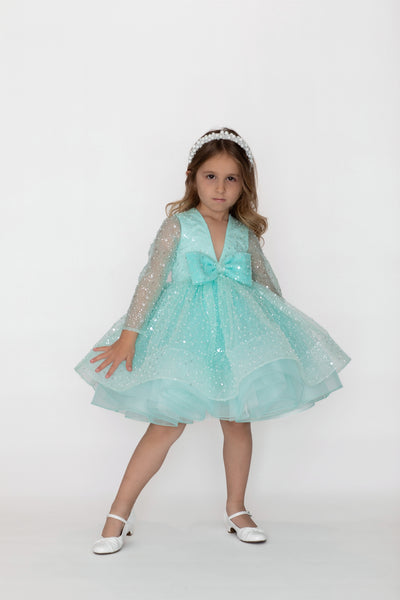 turquoise mini dress for kids