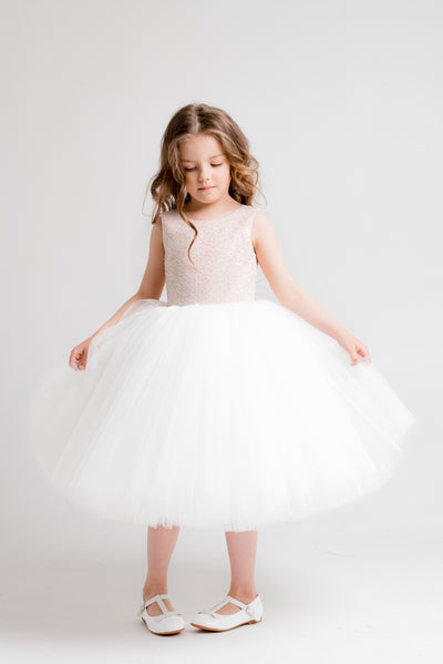 Midi white dress for girl
