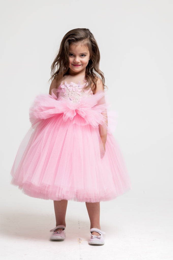 BUTTERFLY DRESS IN PINK COLOR 12M