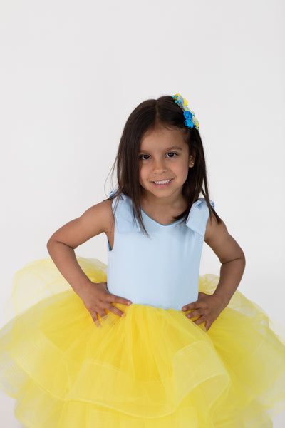 Yellow and blue dress for kids