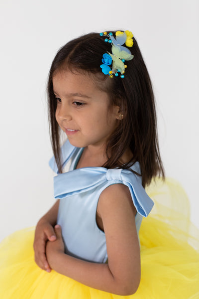 Yellow and blue dress for kids
